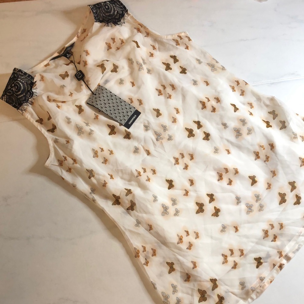 Annabelle butterfly tank top. Cream with brown butterflies. Gorgeous! NWT!